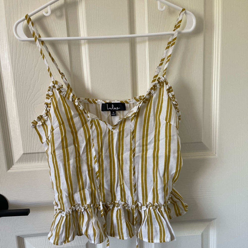 Lulu’s Stripped Crop Top Size Small